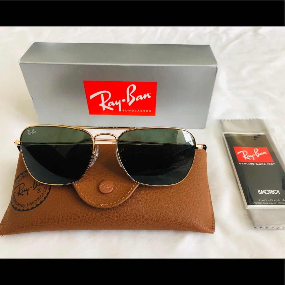 NEW AUTHENTIC RAYBAN RB3136 GOLD SUNGLASSES 001